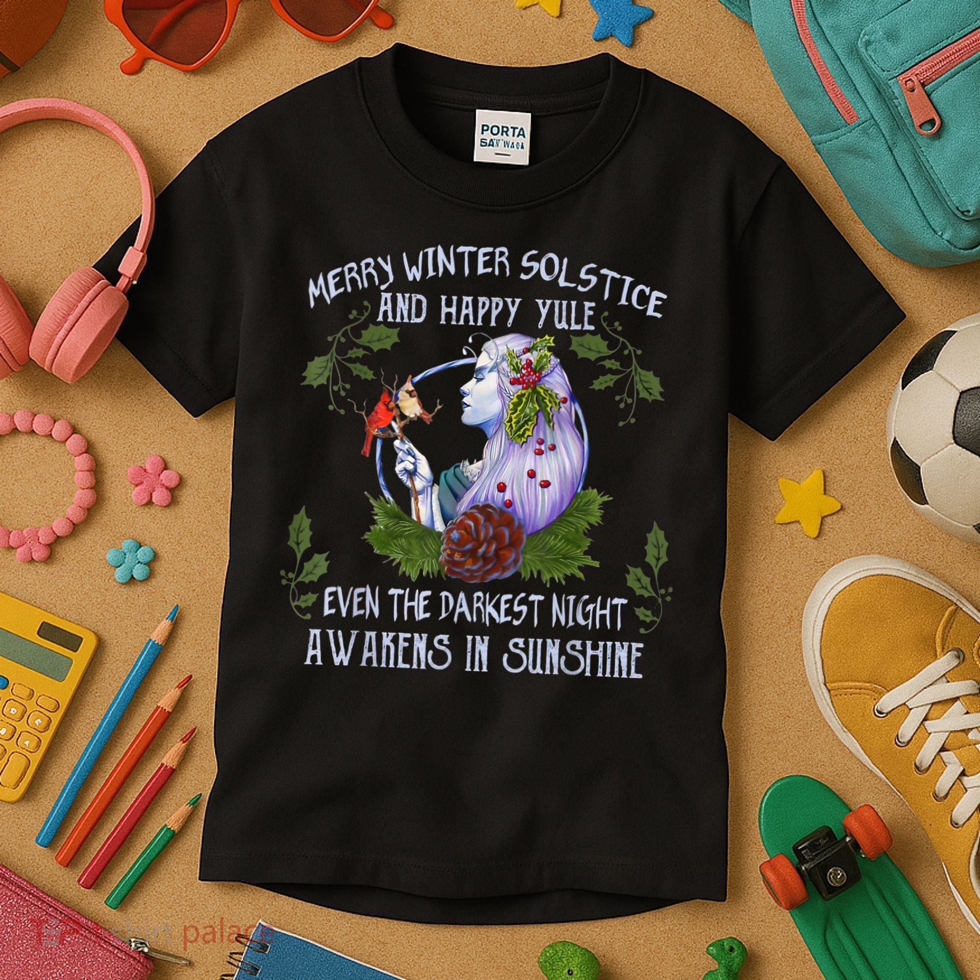 Merry Winter Solstice And Happy Yule Kids T-Shirt