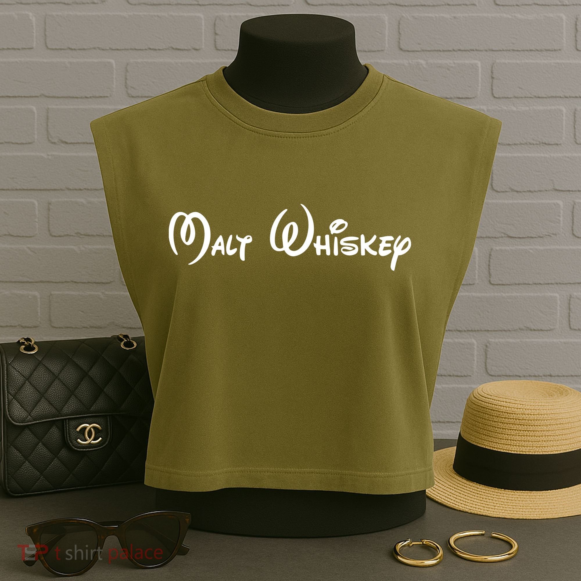 Malt Whiskey Shirts Funny Gift Idea Pun Logo Parody Garment-Dyed Women's Muscle Tee