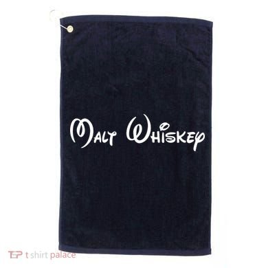 Malt Whiskey Shirts Funny Gift Idea Pun Logo Parody Golf Towel