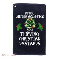 Merry Winter Solstice You Thieving Christian Bastards Golf Towel thumb 0