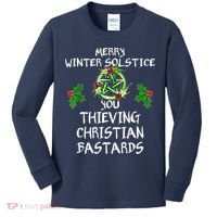 Merry Winter Solstice You Thieving Christian Bastards Kids Long Sleeve Shirt thumb 0