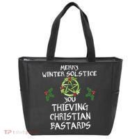 Merry Winter Solstice You Thieving Christian Bastards Tote Bag thumb 0