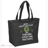 Merry Winter Solstice You Thieving Christian Bastards Tote Bag thumb 2