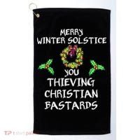 Merry Winter Solstice You Thieving Christian Bastards 21 Golf Towel thumb 0