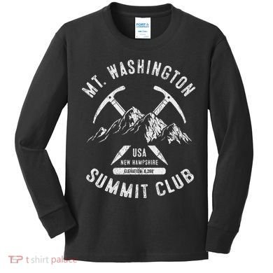 Mount Washington Summit Club I Climbed Mt Washington Kids Long Sleeve Shirt