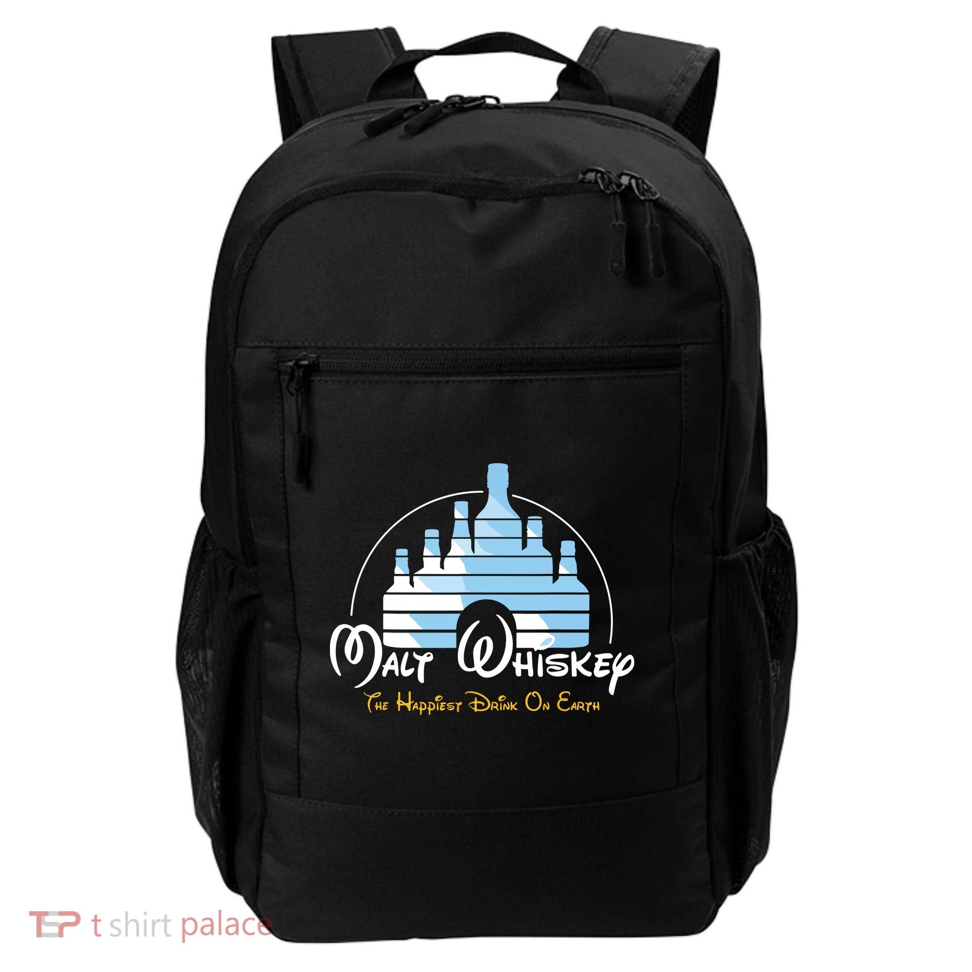 Malt Whiskey Shirts Happiest Drink Funny Pun Parody Backpack