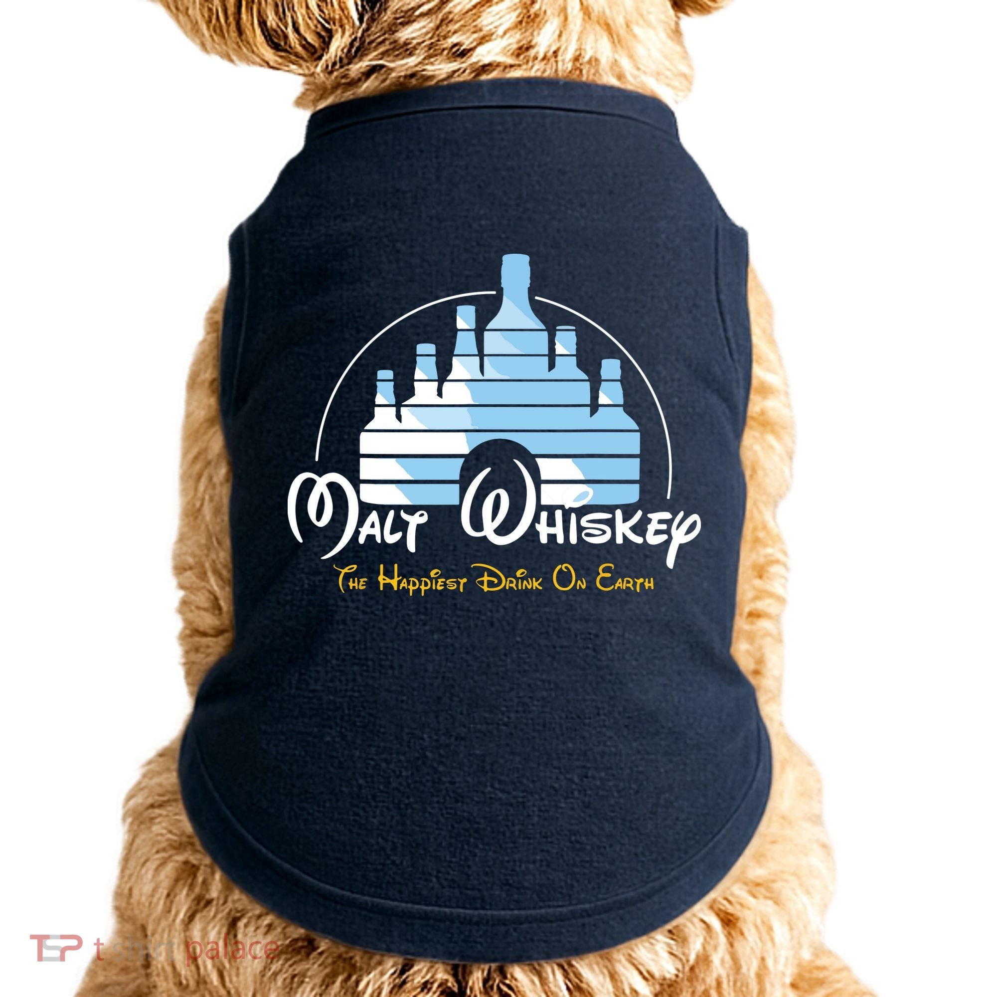 Malt Whiskey Shirts Happiest Drink Funny Pun Parody Doggie Tank