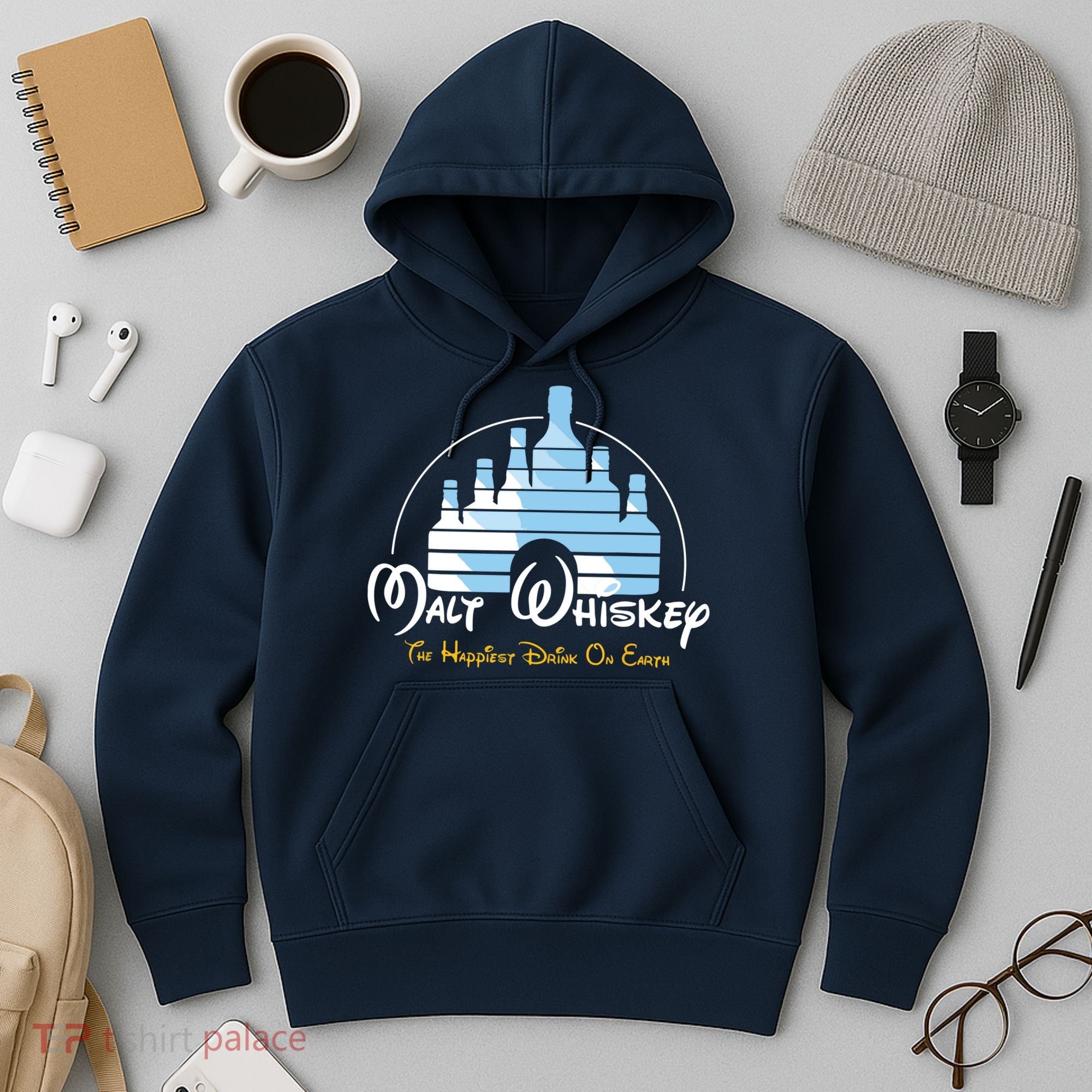 Malt Whiskey Shirts Happiest Drink Funny Pun Parody Hoodie