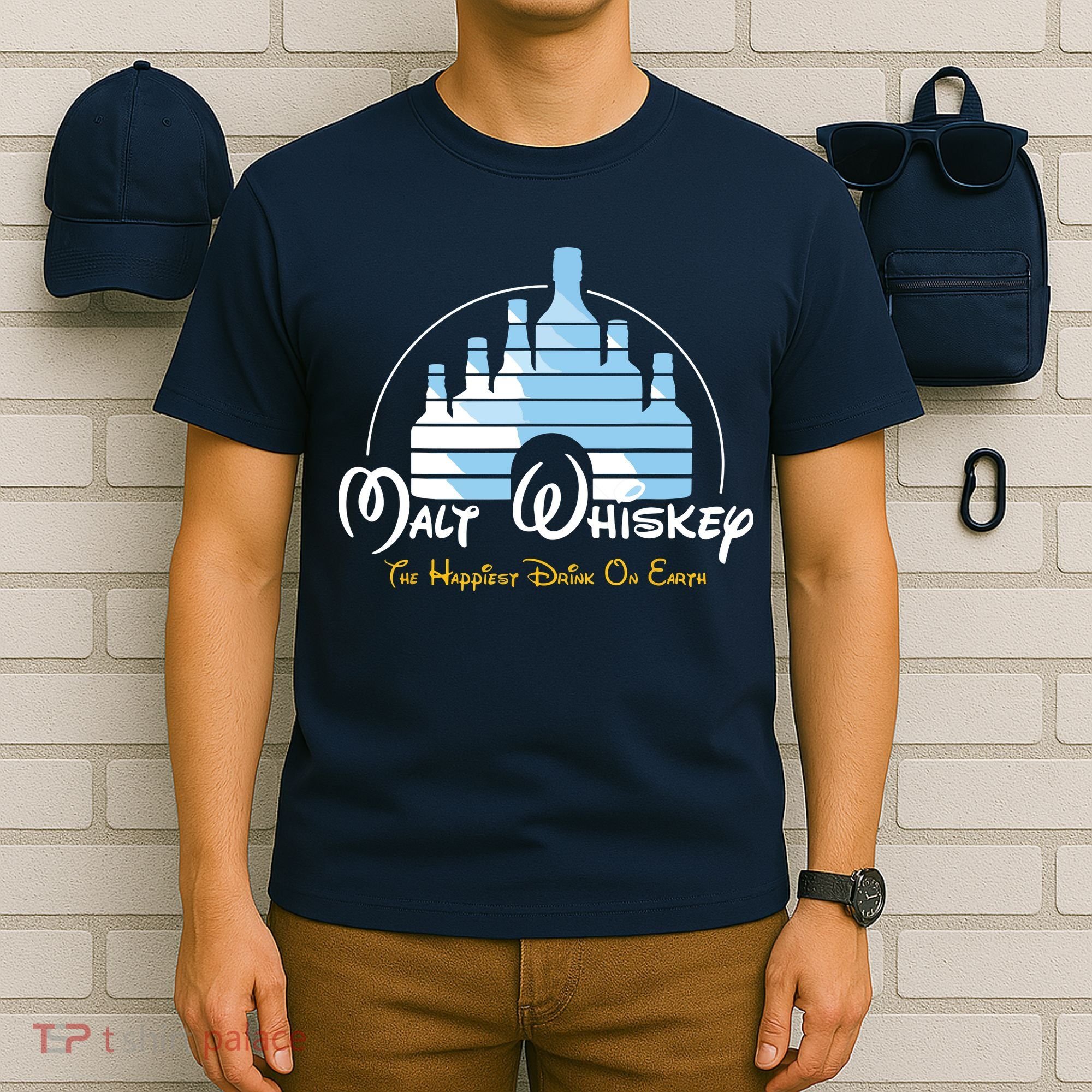 Malt Whiskey Shirts Happiest Drink Funny Pun Parody T-Shirt