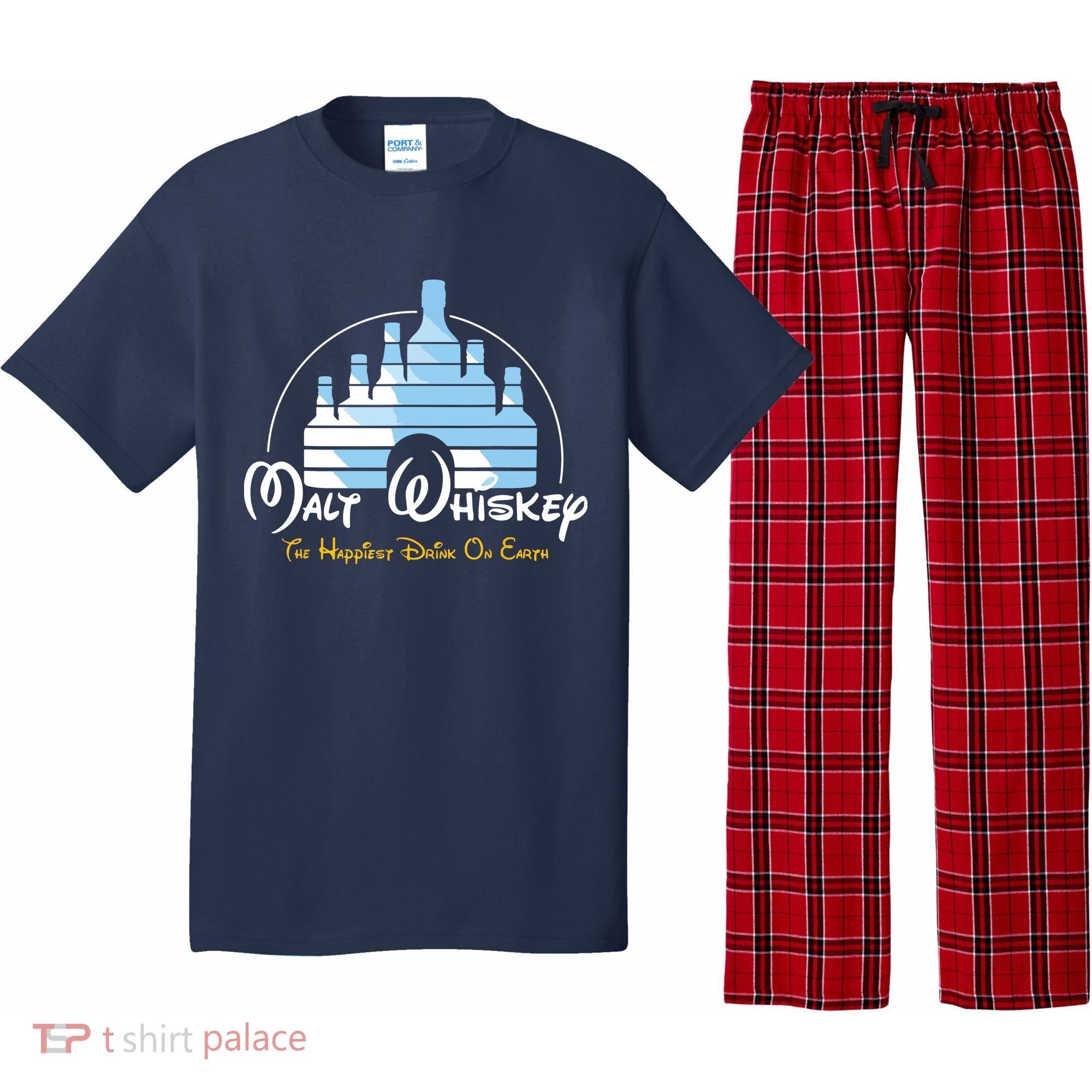 Malt Whiskey Shirts Happiest Drink Funny Pun Parody Pajama Set