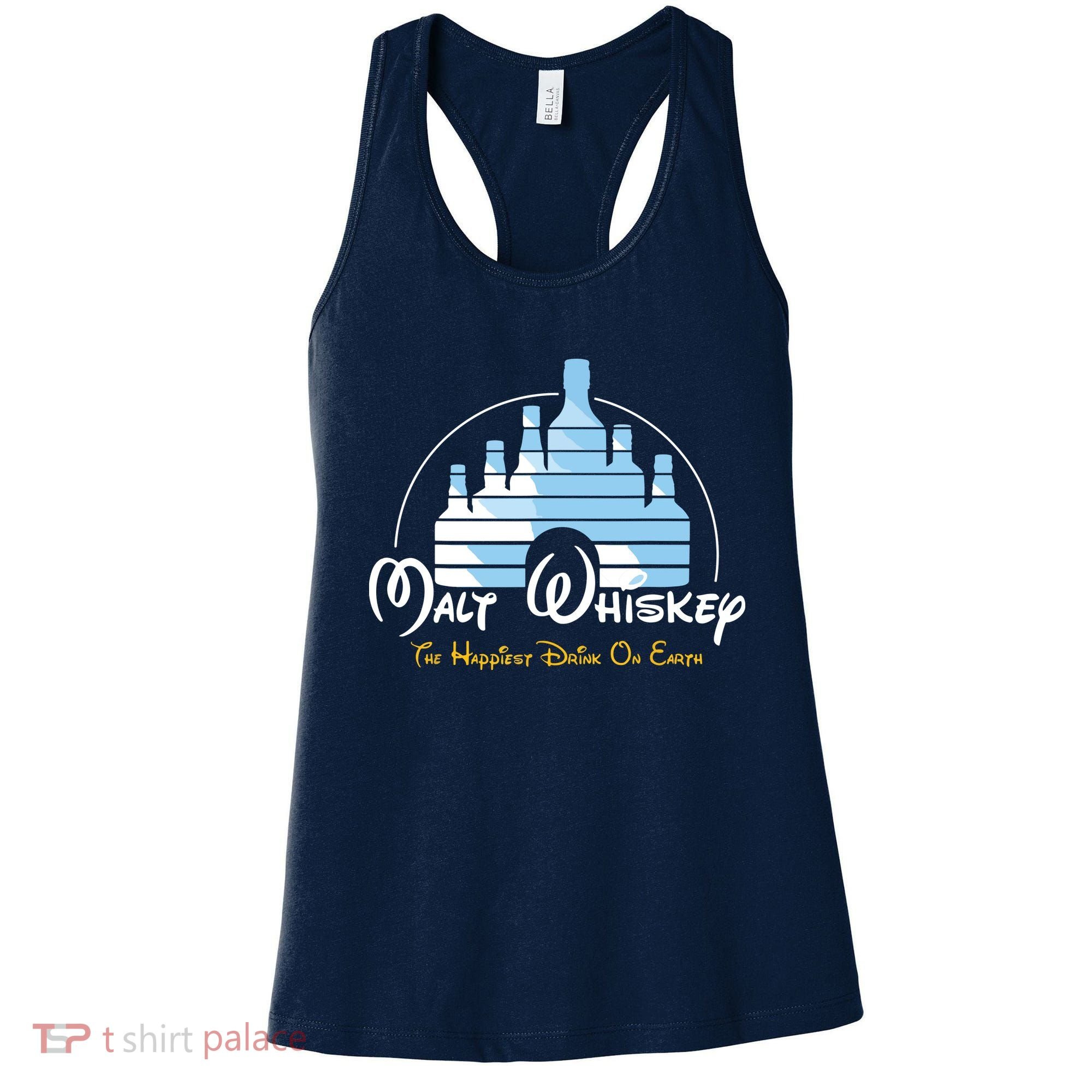 Malt Whiskey Shirts Happiest Drink Funny Pun Parody Women's Tank Top
