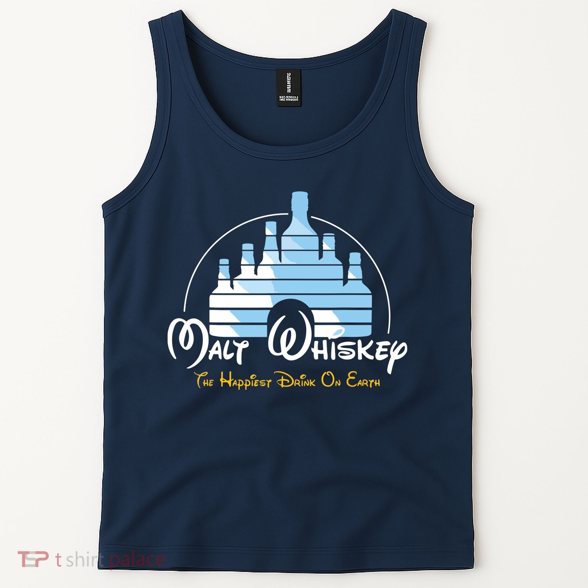 Malt Whiskey Shirts Happiest Drink Funny Pun Parody Tank Top