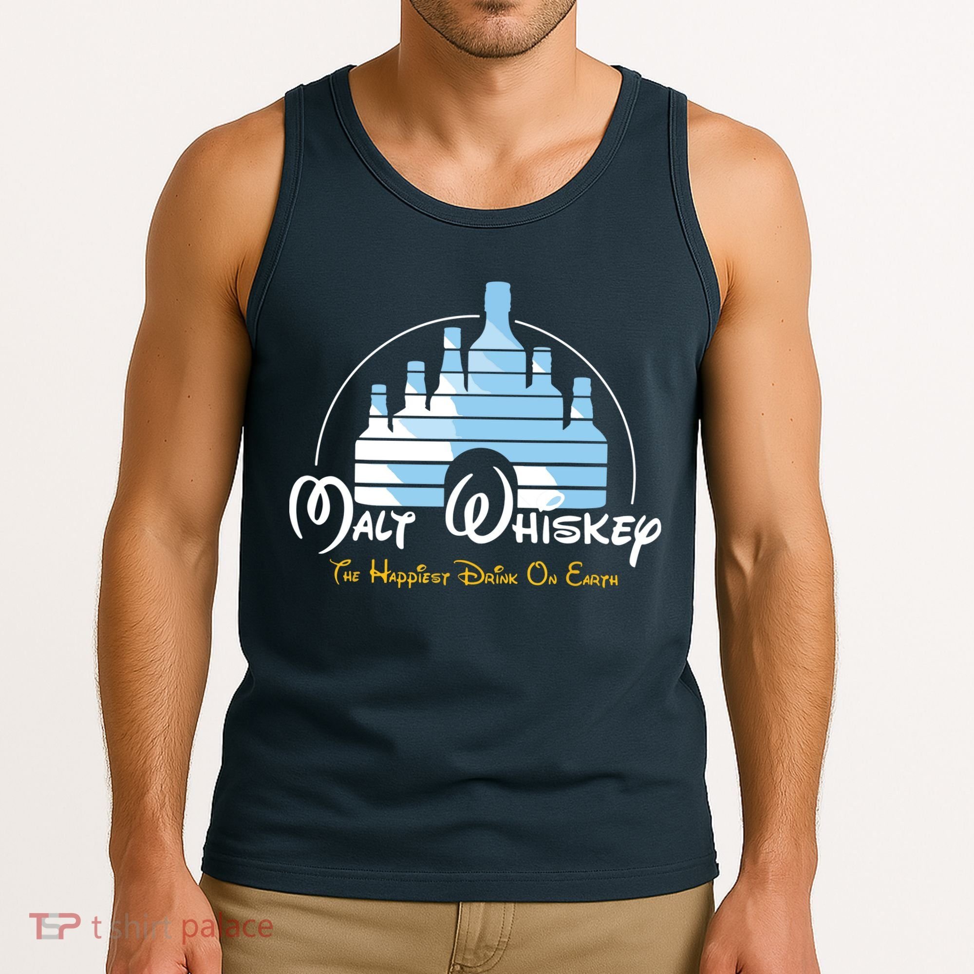 Malt Whiskey Shirts Happiest Drink Funny Pun Parody Tank Top