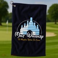 Malt Whiskey Shirts Happiest Drink Funny Pun Parody Golf Towel thumb 1
