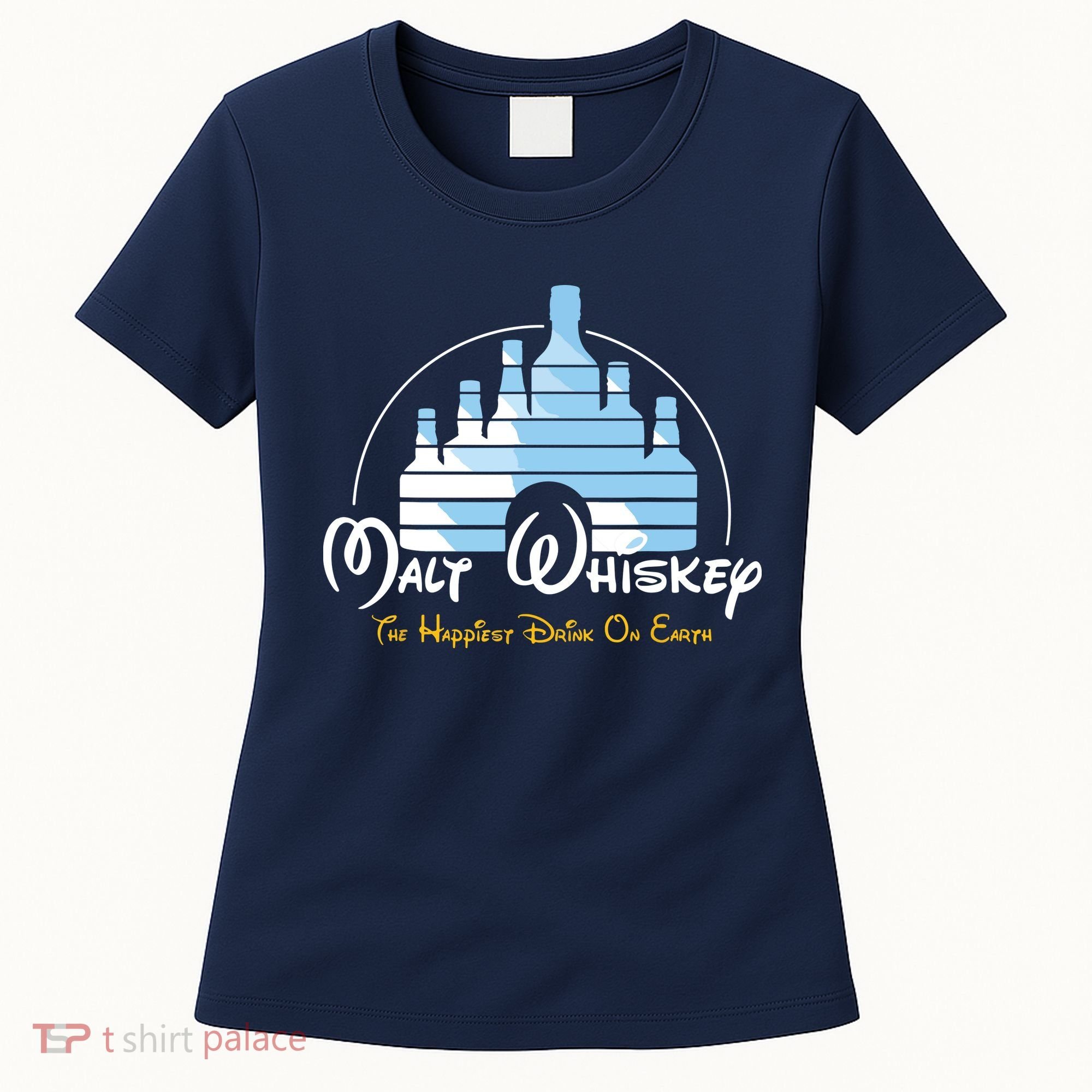 Malt Whiskey Shirts Happiest Drink Funny Pun Parody Women's T-Shirt