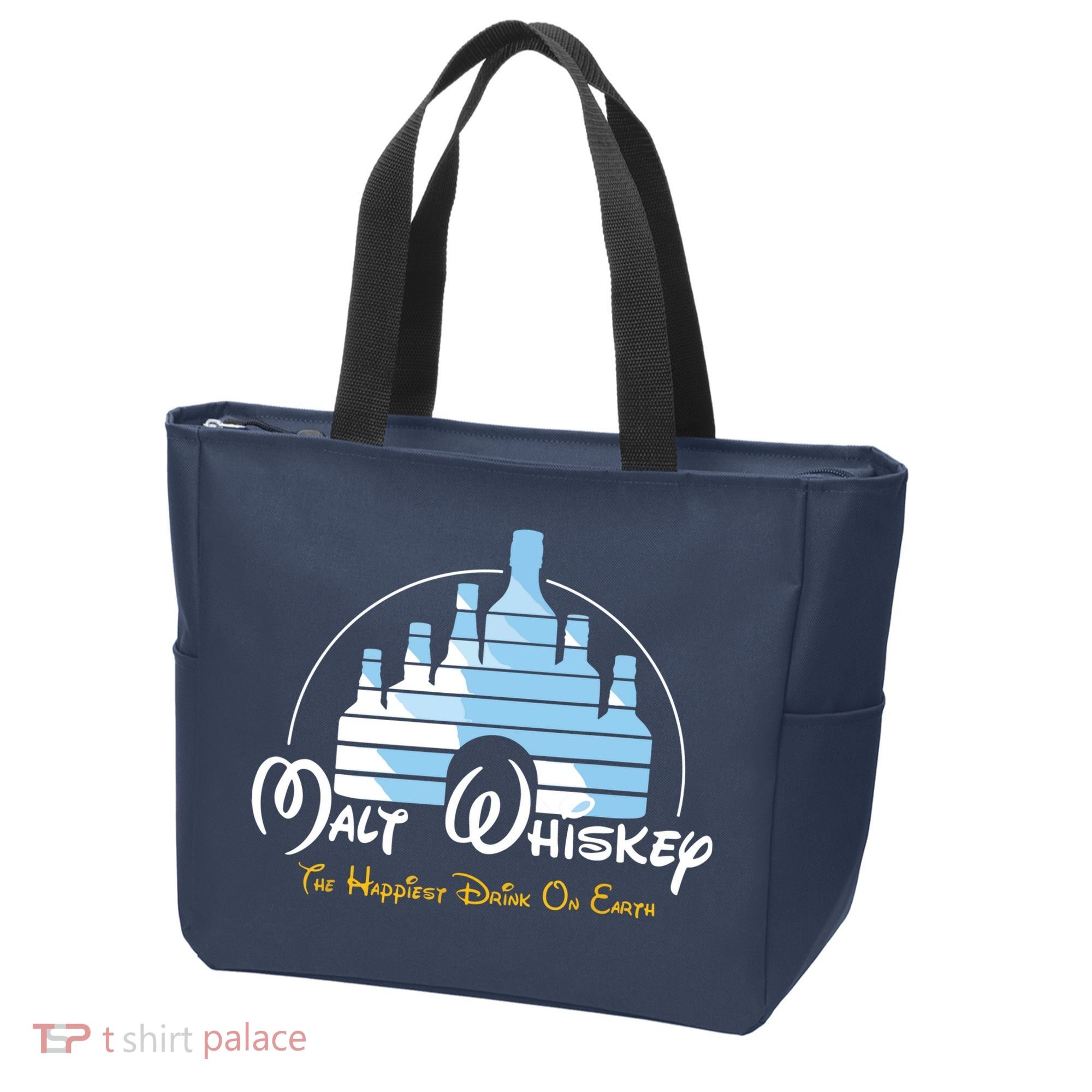 Malt Whiskey Shirts Happiest Drink Funny Pun Parody Tote Bag