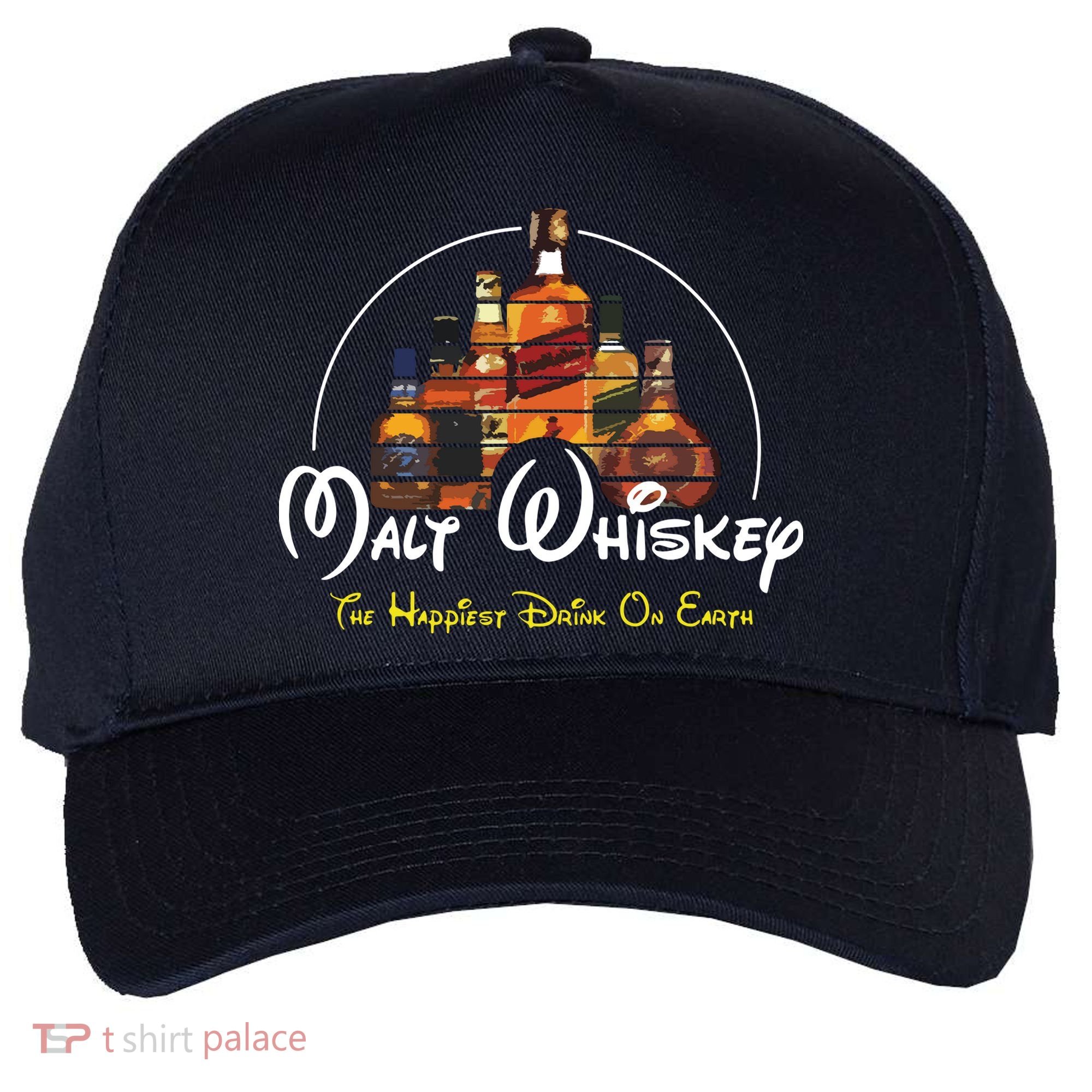 Malt Whiskey Shirts Happiest Drink Funny Pun Parody Five-Panel Snapback Cap
