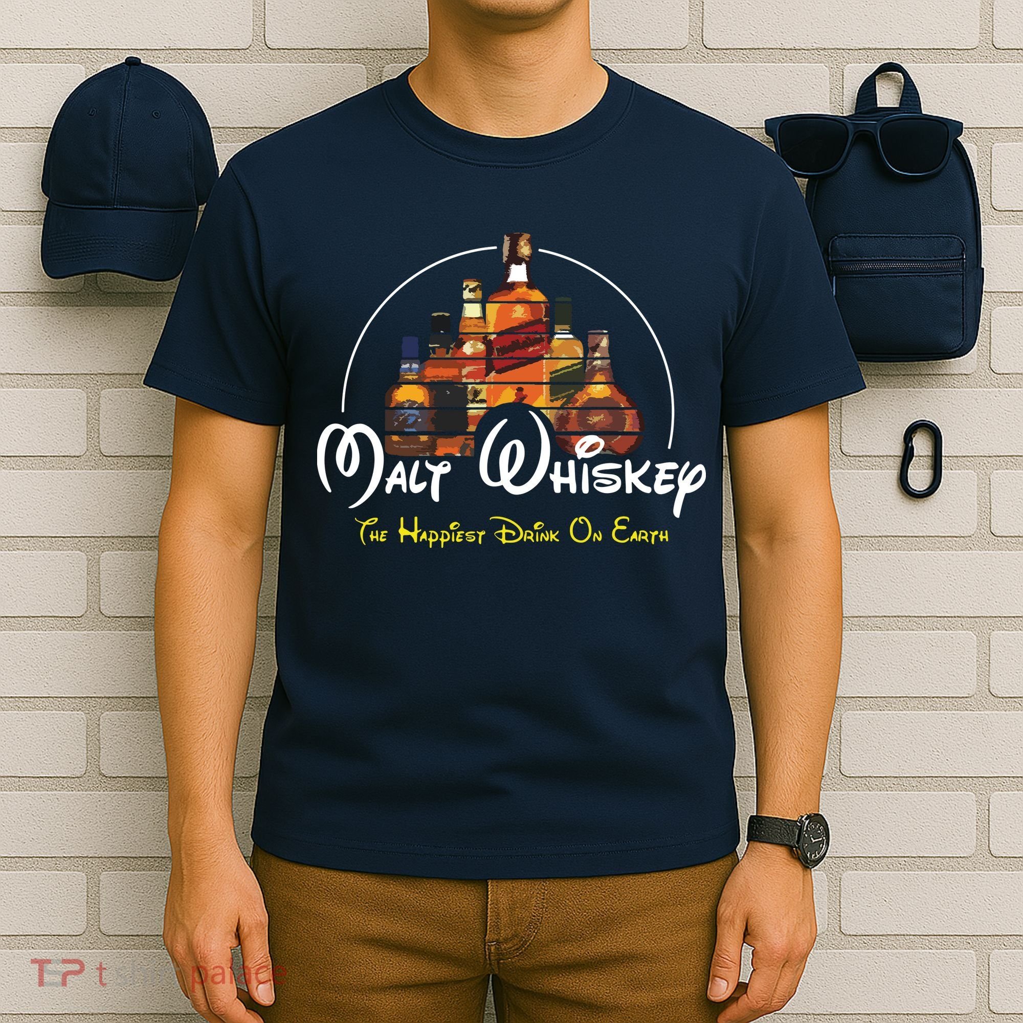Malt Whiskey Shirts Happiest Drink Funny Pun Parody T-Shirt