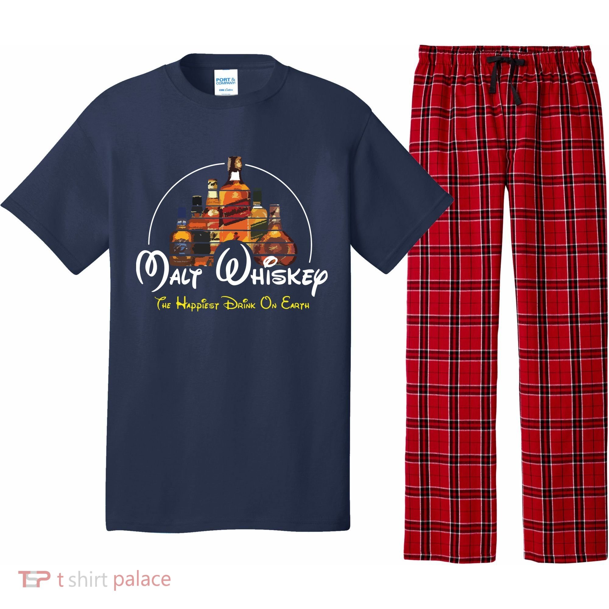 Malt Whiskey Shirts Happiest Drink Funny Pun Parody Pajama Set