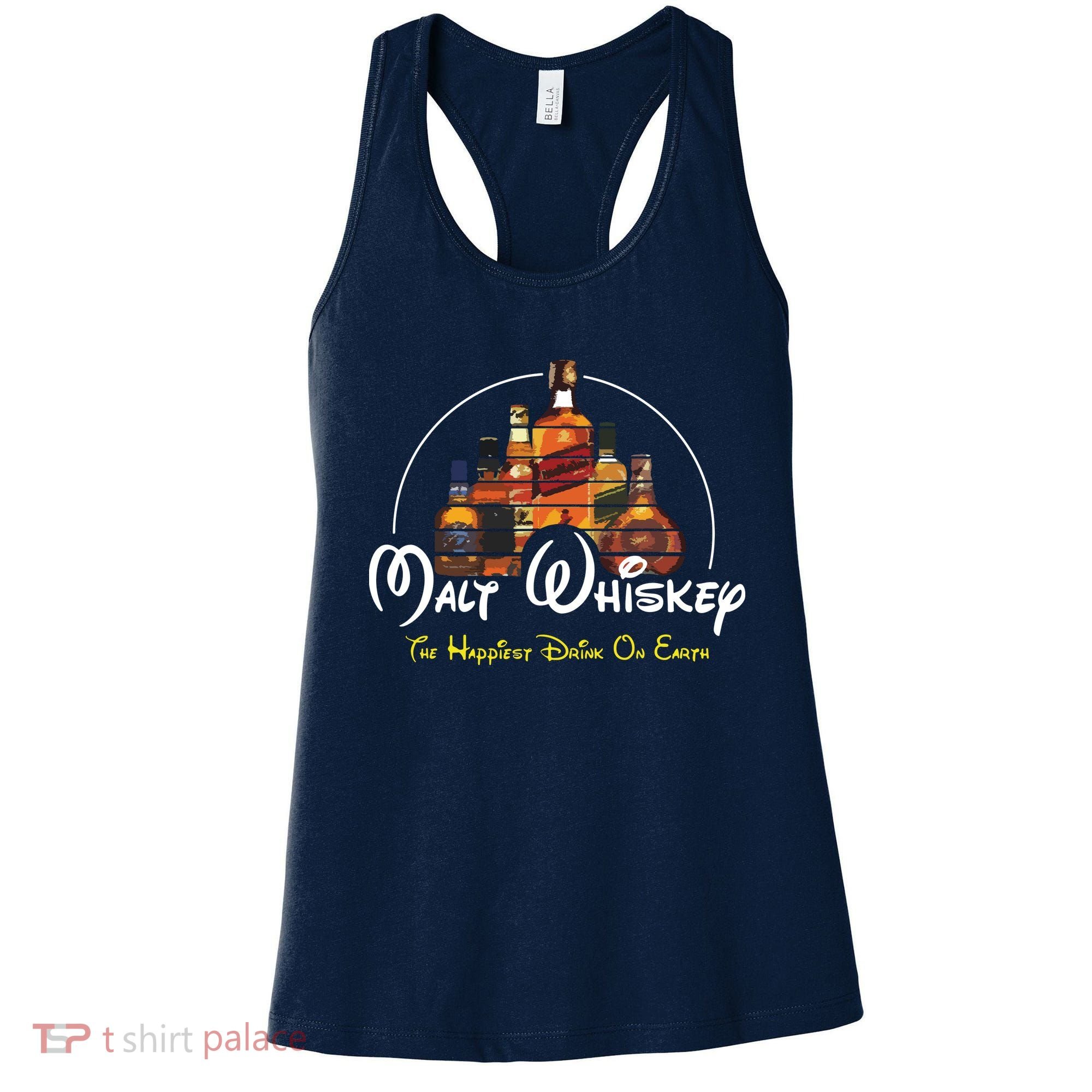 Malt Whiskey Shirts Happiest Drink Funny Pun Parody Women's Tank Top