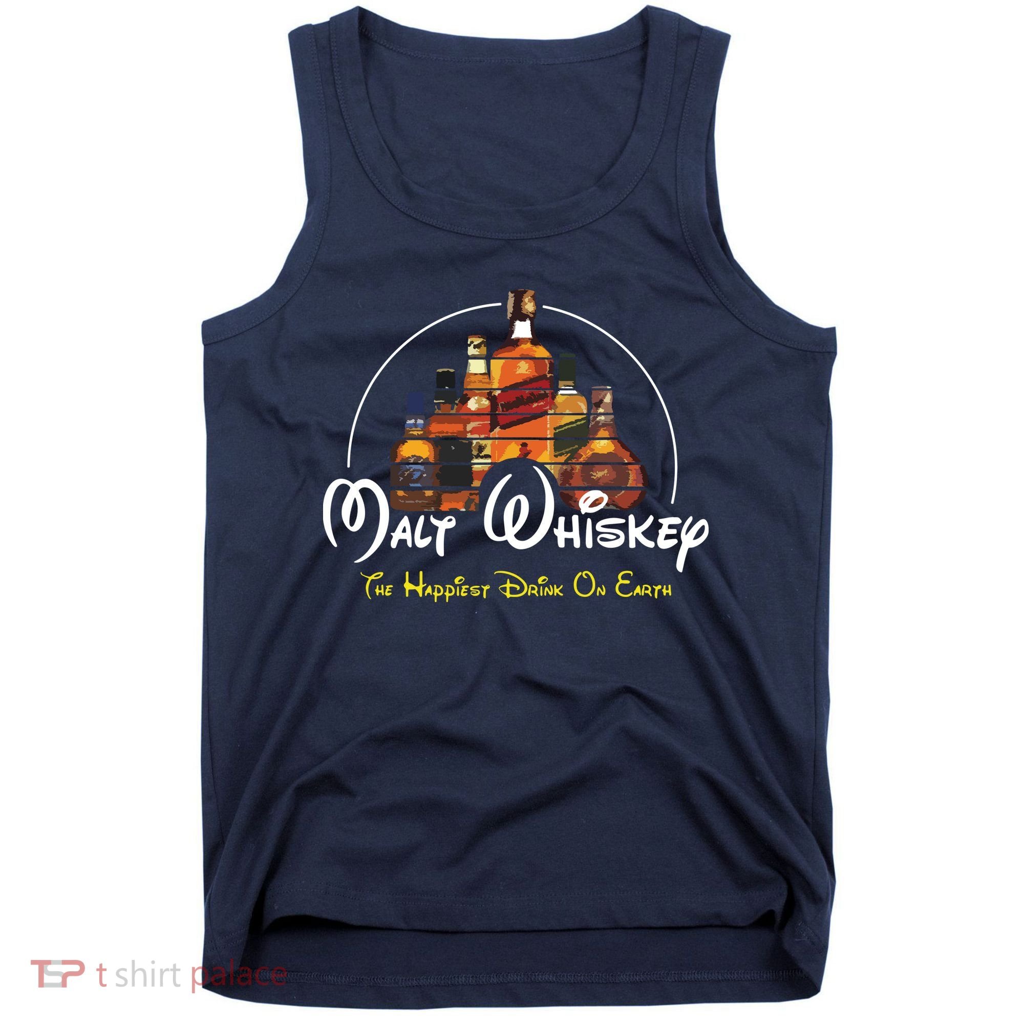 Malt Whiskey Shirts Happiest Drink Funny Pun Parody Tank Top