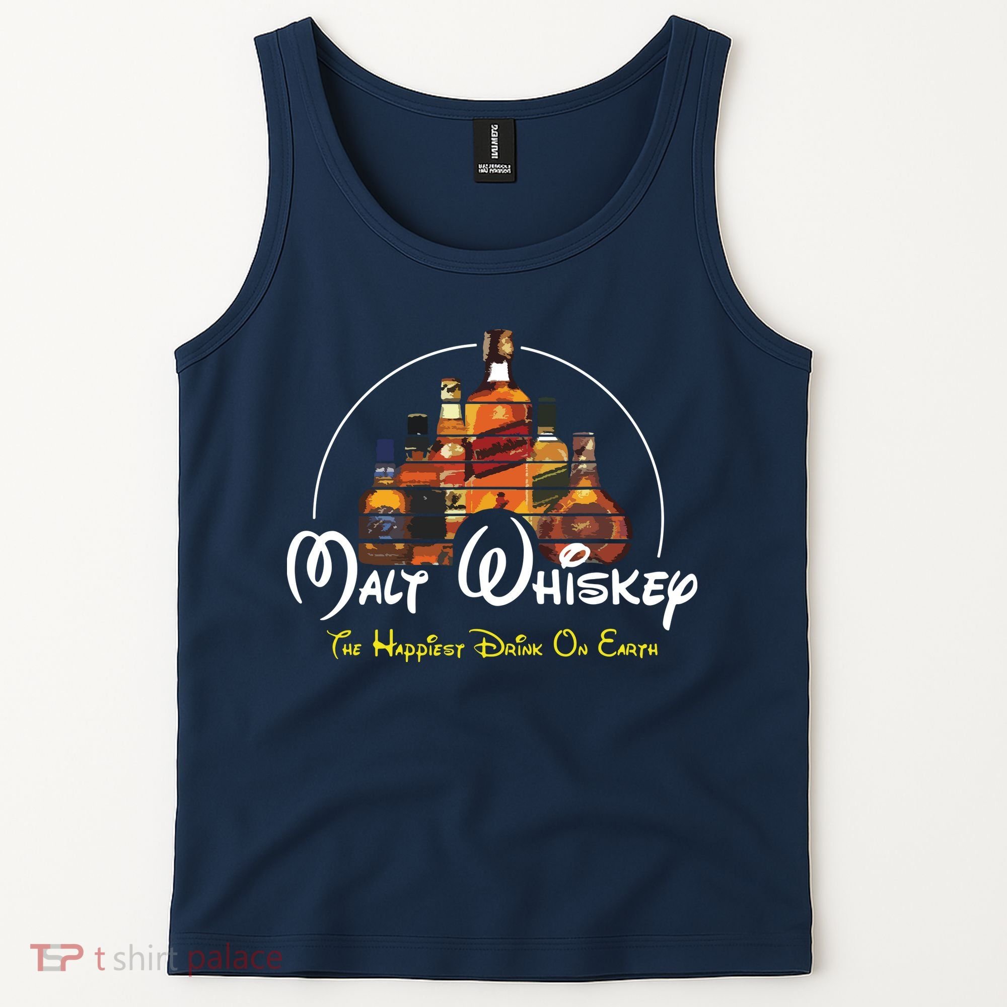 Malt Whiskey Shirts Happiest Drink Funny Pun Parody Tank Top
