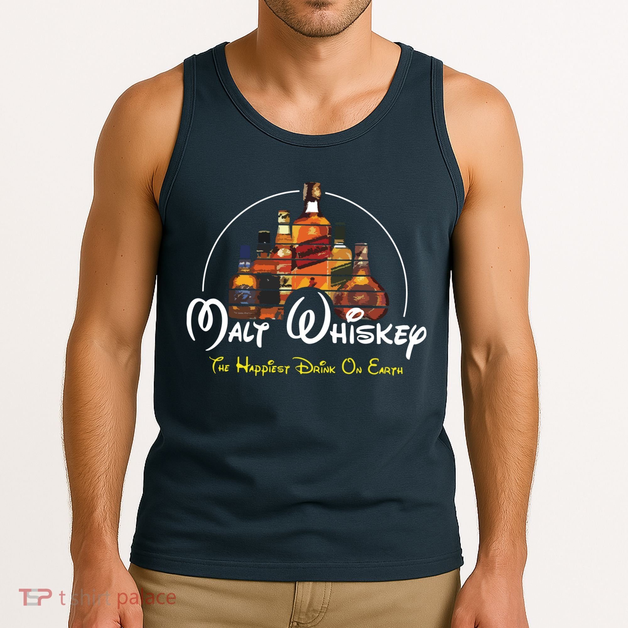 Malt Whiskey Shirts Happiest Drink Funny Pun Parody Tank Top