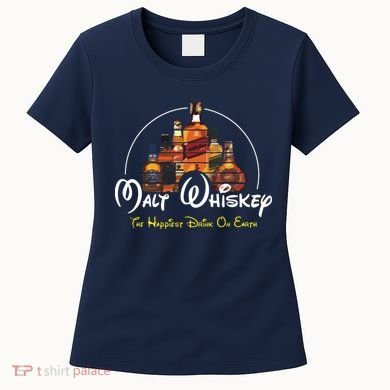 Malt Whiskey Shirts Happiest Drink Funny Pun Parody Women's T-Shirt