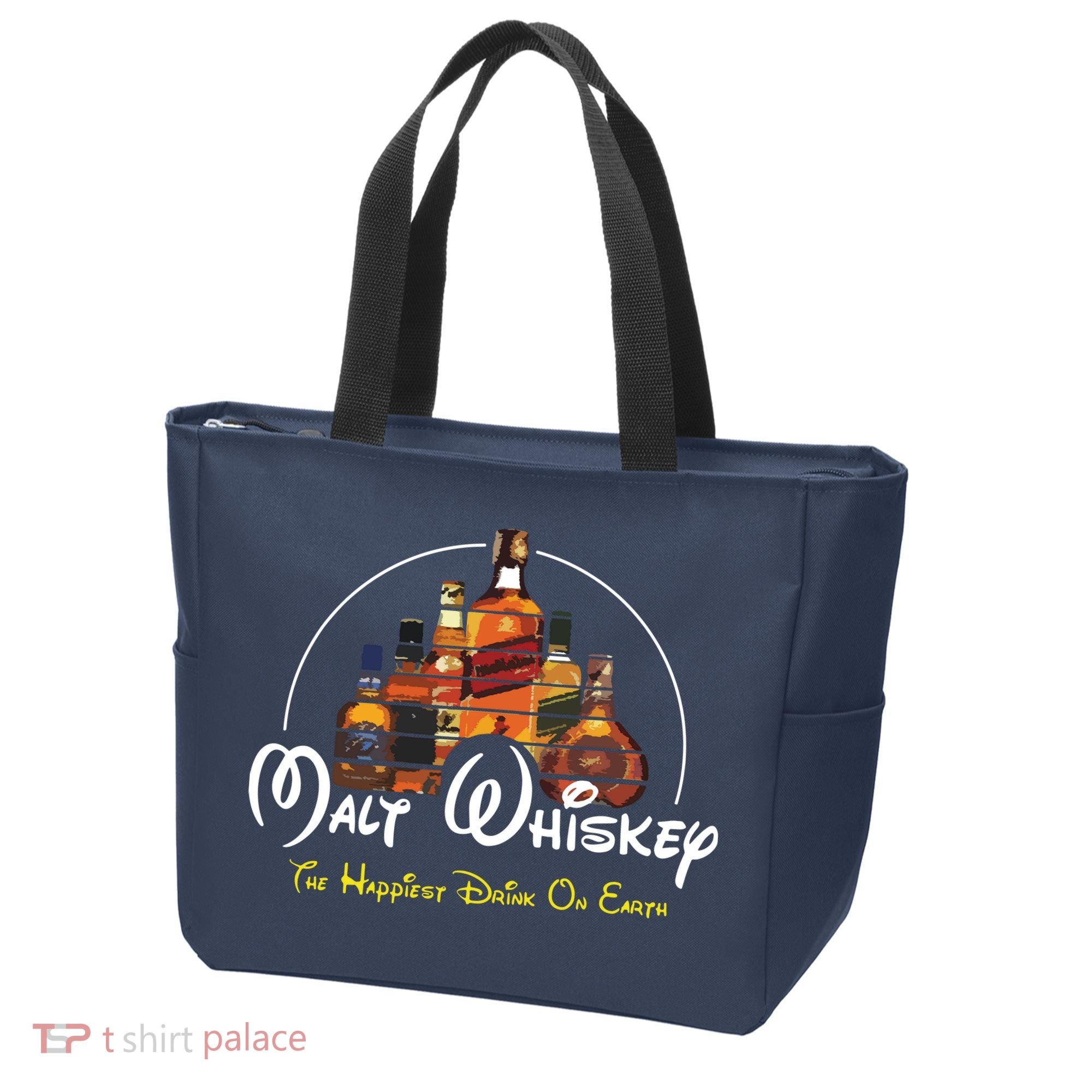 Malt Whiskey Shirts Happiest Drink Funny Pun Parody Tote Bag