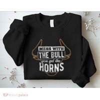 Mess With The Bull You Get The Horns Bullfighter Longhorn Sweatshirt thumb 2
