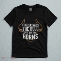 Mess With The Bull You Get The Horns Bullfighter Longhorn T-Shirt thumb 5