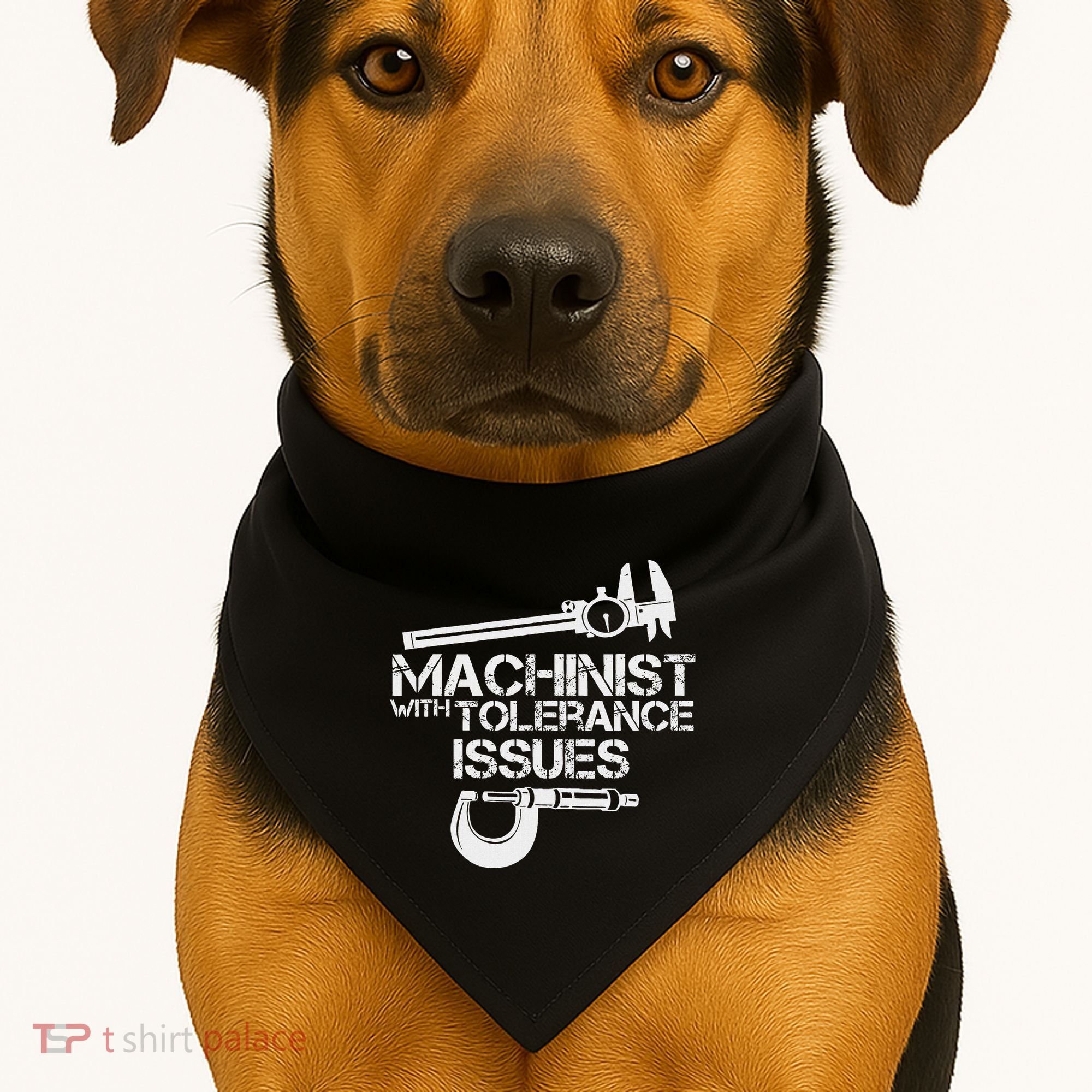 Machinist With Tolerance Issues.Machinis Funny Gift USA-Made Doggie Bandana