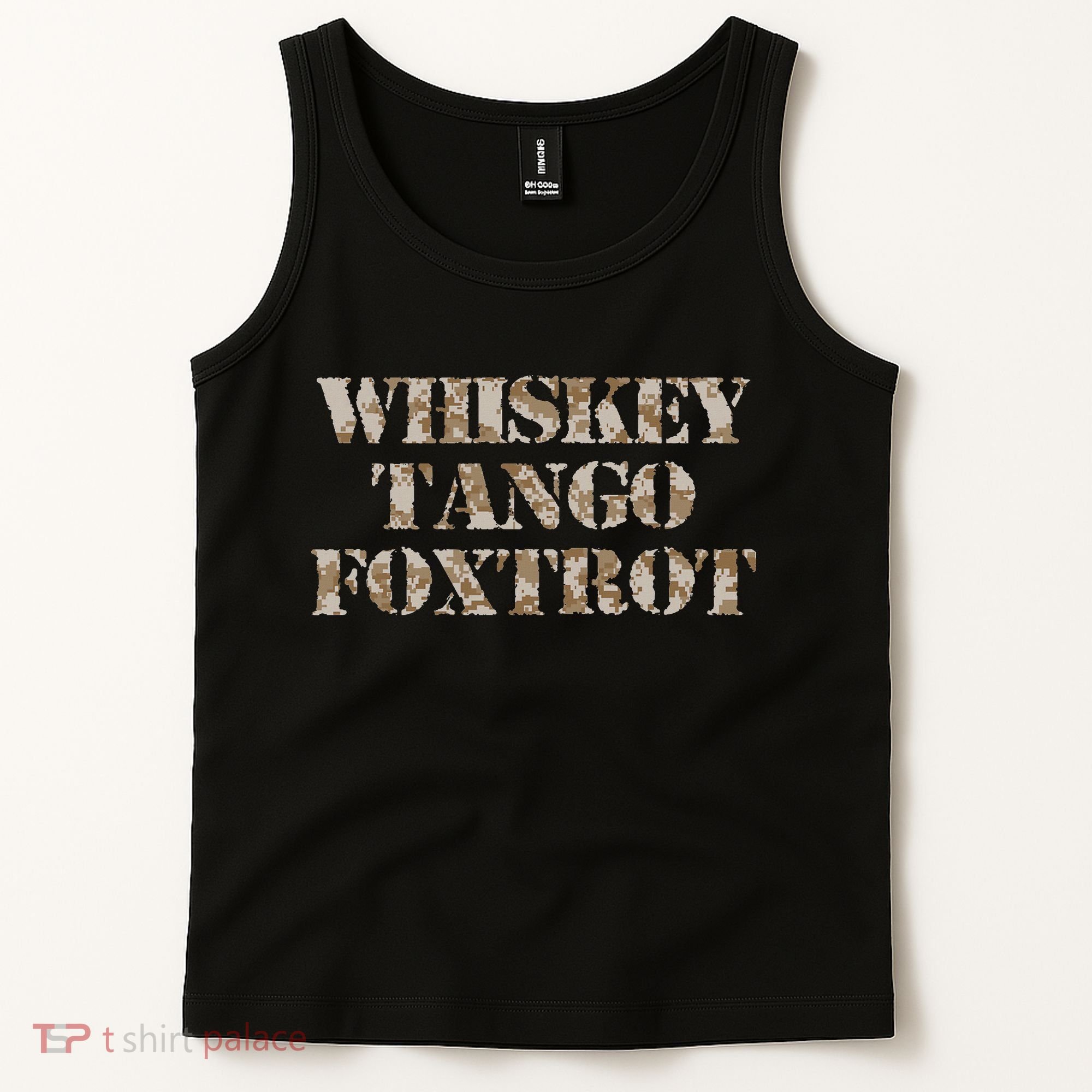 Military Whisky Tango Foxtrot (wtf) Camouflage Tank Top