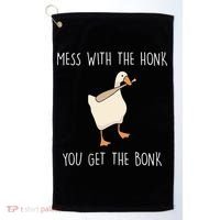 Mess With The Honk You Get The Bonk Golf Towel thumb 0