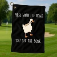 Mess With The Honk You Get The Bonk Golf Towel thumb 1