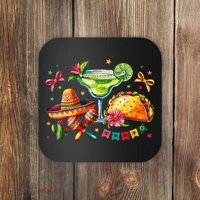 Mexico Wine Tequila Margarita Drinking Mexican Cinco De Coaster