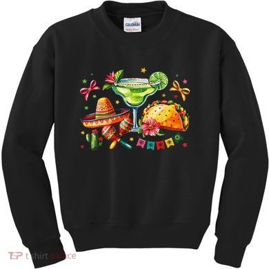 Mexico Wine Tequila Margarita Drinking Mexican Cinco De Kids Sweatshirt