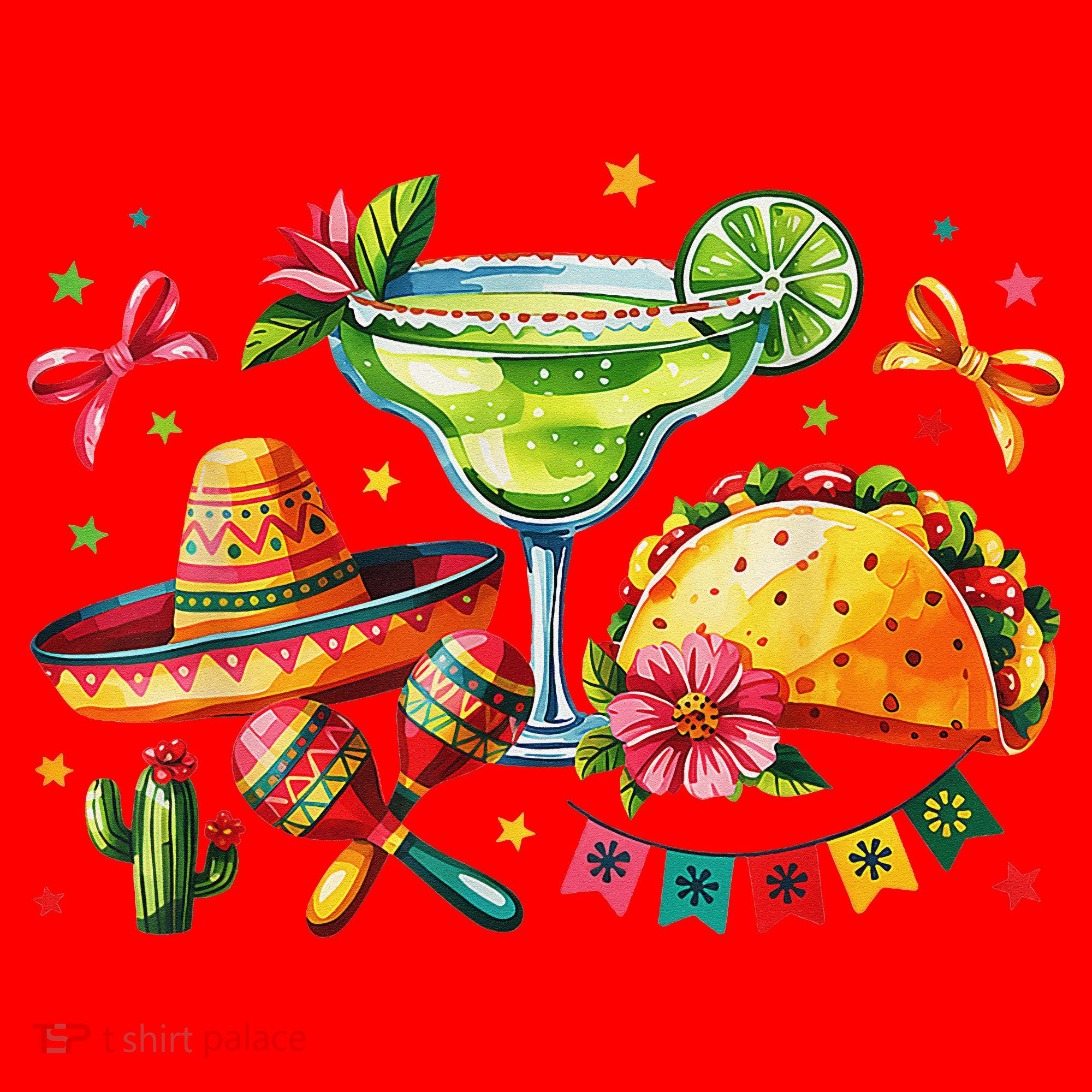 Mexico Wine Tequila Margarita Drinking Mexican Cinco De Santa Hat