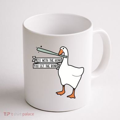 Mess With The Honk You Get The Bonk Goose Coffee Mug back