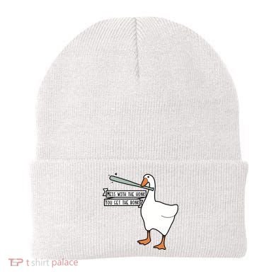Mess With The Honk You Get The Bonk Goose Beanie