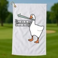Mess With The Honk You Get The Bonk Goose Golf Towel thumb 1