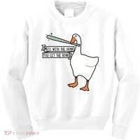 Mess With The Honk You Get The Bonk Goose Kids Sweatshirt thumb 0