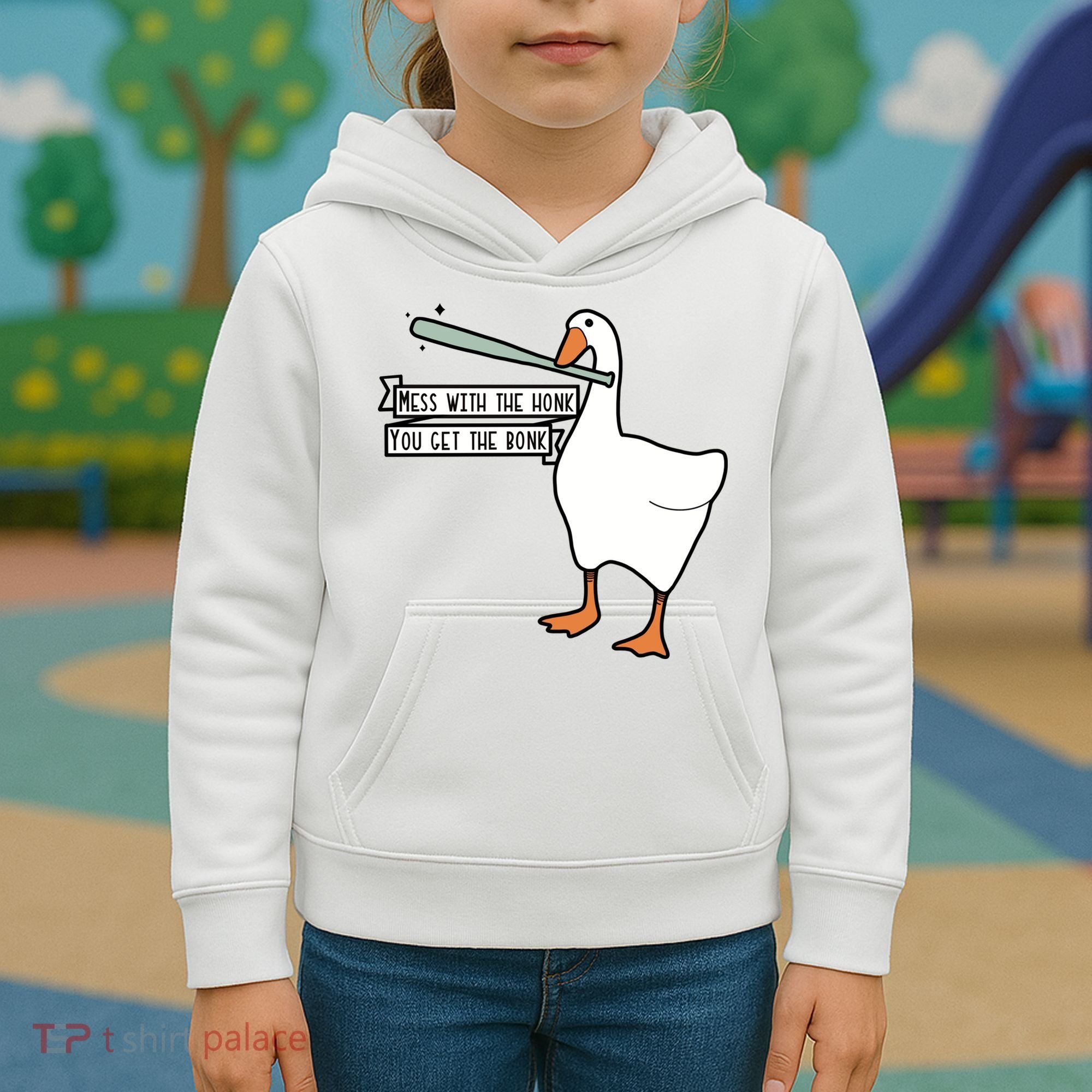 Mess With The Honk You Get The Bonk Goose Kids Hoodie