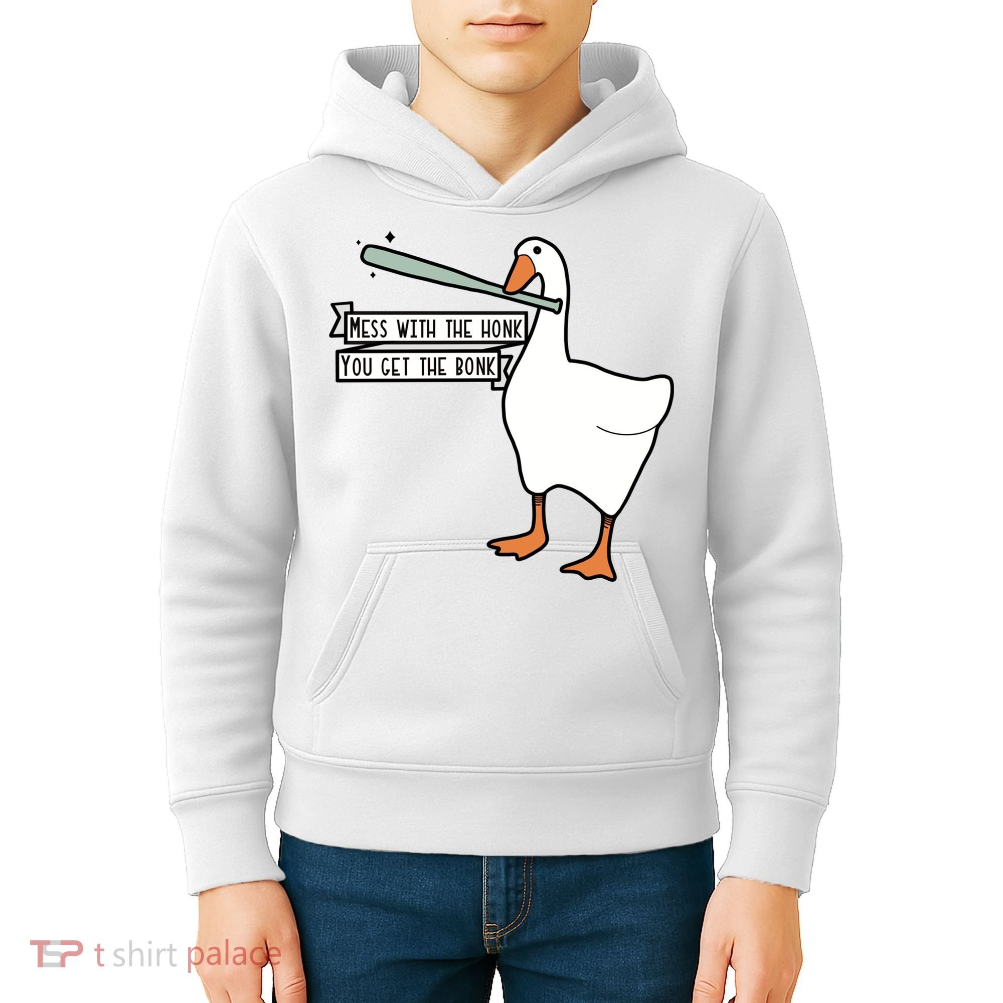 Mess With The Honk You Get The Bonk Goose Kids Hoodie