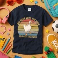 Mess With The Honk You Get The Bonk Makes A Funny Goose Meme For Every Gamer And Kids T-Shirt thumb 3