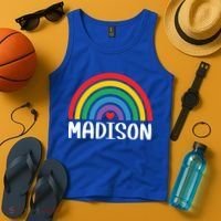 Madison Wisconsin Travel I Love Madison Usa Meaningful Gift Tank Top thumb 4