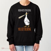 Mess With The Honk Goose Game Gamer Wooden Club Computer Women's Sweatshirt thumb 0