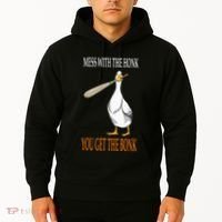 Mess With The Honk Goose Game Gamer Wooden Club Computer Hoodie thumb 2