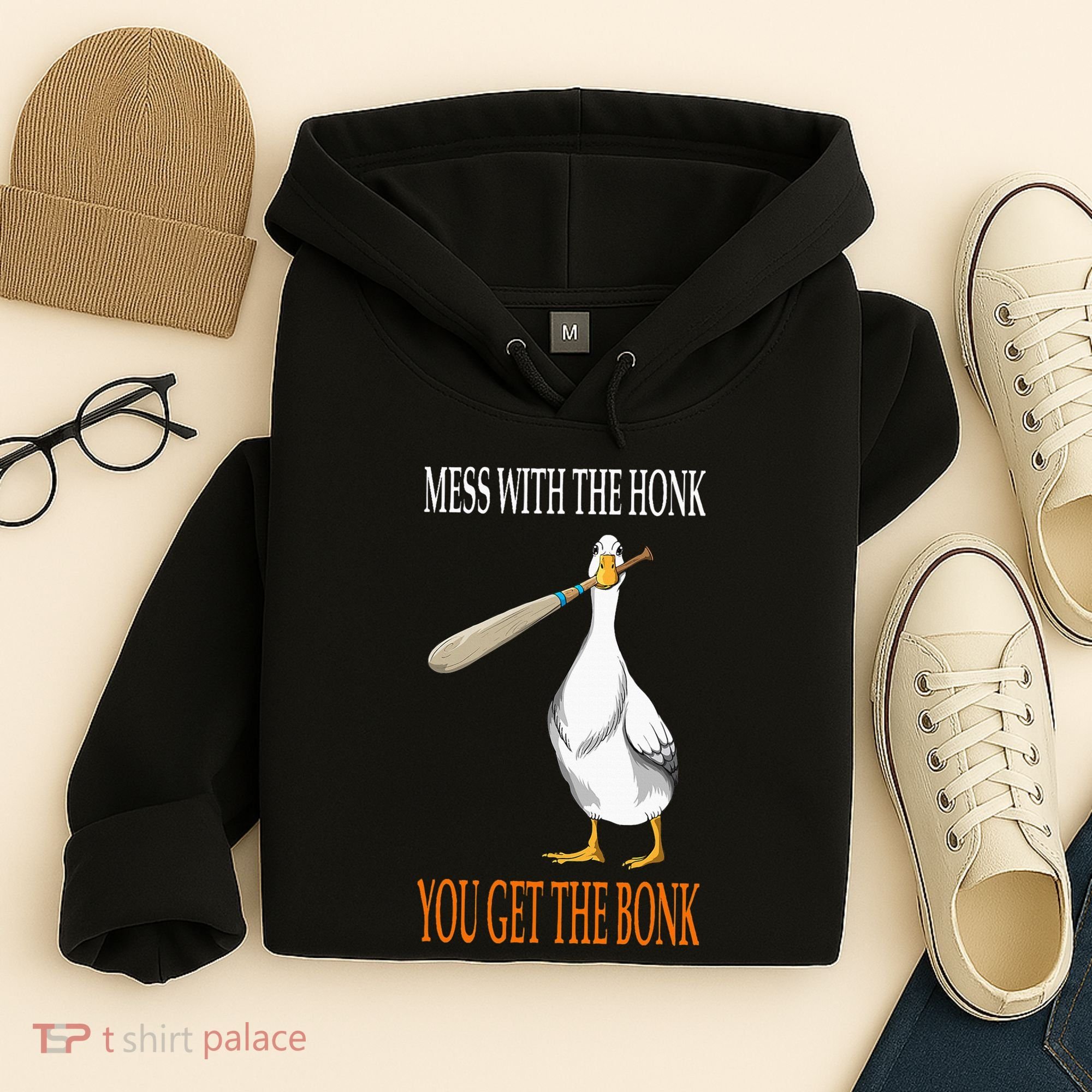 Mess With The Honk Goose Game Gamer Wooden Club Computer Hoodie