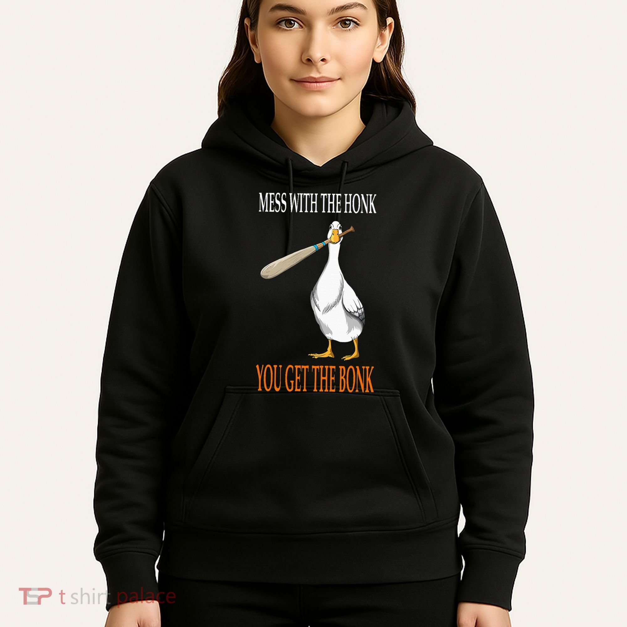 Mess With The Honk Goose Game Gamer Wooden Club Computer Hoodie